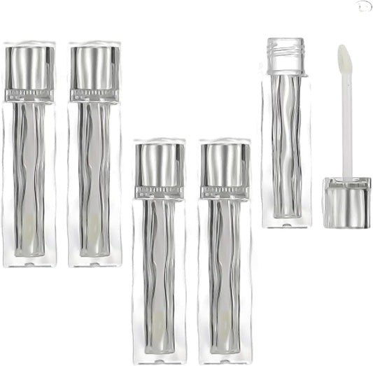 Lip Gloss Tubes 5ml Lipstick Tubes Empty Tubes (Pack of 5) DIY Lip Gloss Clear Cosmetic Storage Containers Plastic Empty Bottles Travel Portable Reusable Lip Gloss Lip Glaze Perfect for Makeup