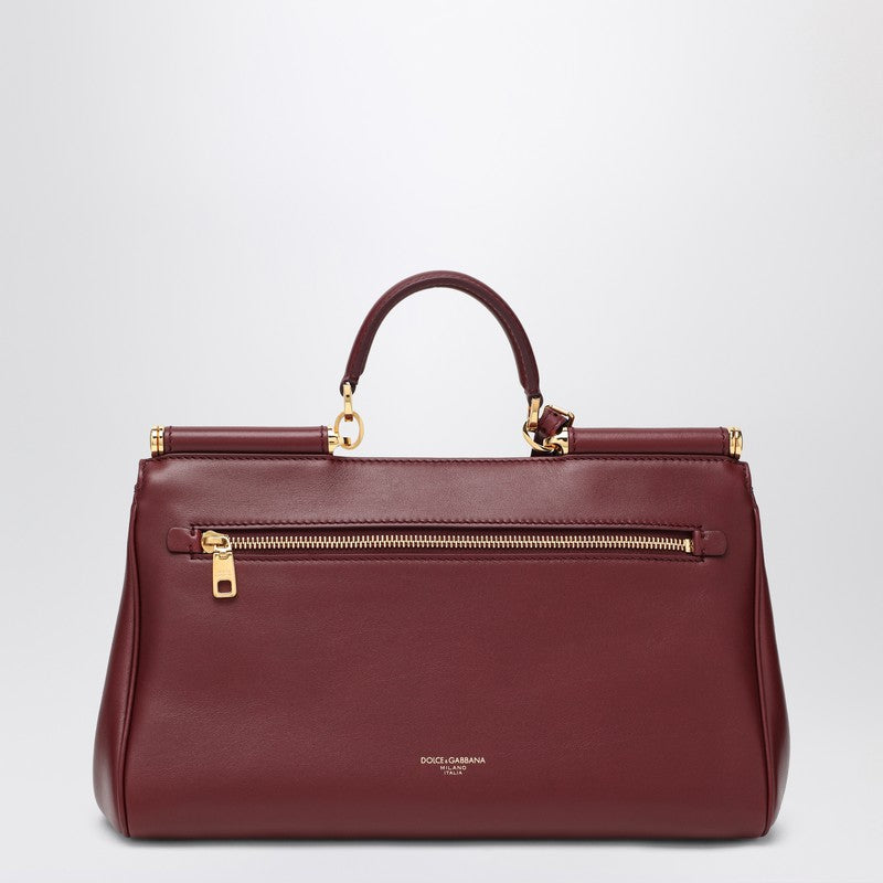 Dolce  Gabbana ドルチェ＆ガッバーナ私のシチリアハンドバッグバーガンディレザー - Image 1