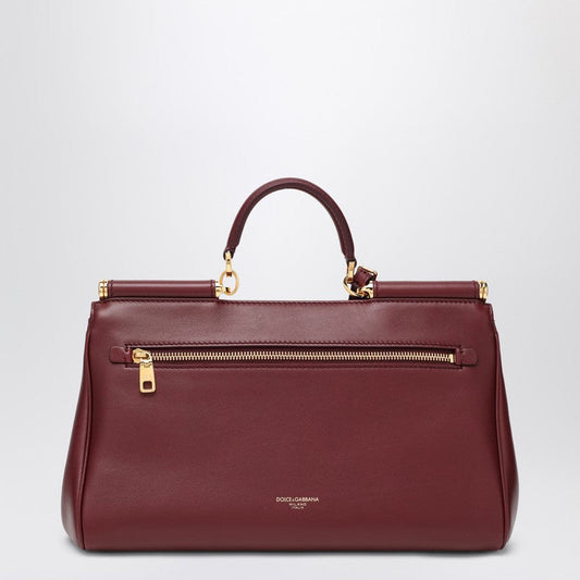 Dolce  Gabbana ドルチェ＆ガッバーナ私のシチリアハンドバッグバーガンディレザー - Image 1