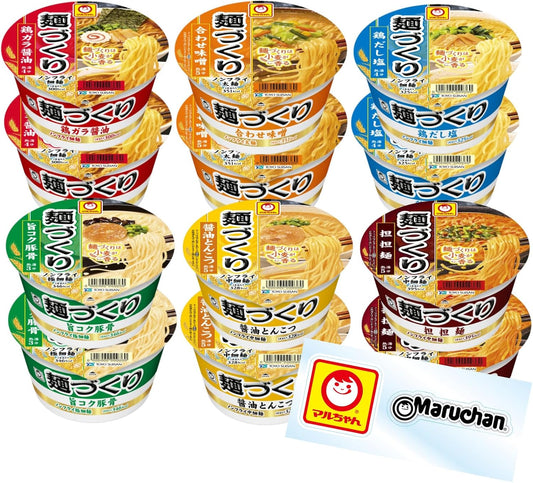 Maru-chan Noodle Maker, Colorful Set of 6 Types (12 Pieces / 6 Types) Cup Noodles Assortment (Soy Sauce, Miso, Pork Bones, Salt, Sakame Noodles, Soy Sauce Tonkotsu), Food Comparison, Box Purchase, Couple Ramen, Toyo Suisan