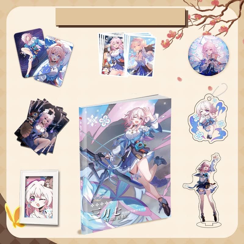 NERVUP Collapse Star Rail Merchandise Lucky Bag March Nanoka Kurarazere Shiratsuyu Kagemoto, Acrylic Stand, Key Holder, Can Badge, Art Book, Poster Card, Lucky Bag Set, Decorative, Base, Cute,