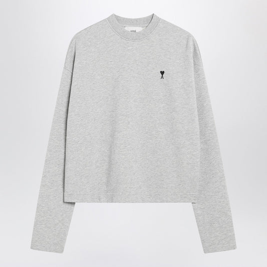 Ami Paris Gray Ami De Coeurスウェットシャツ - Image 1
