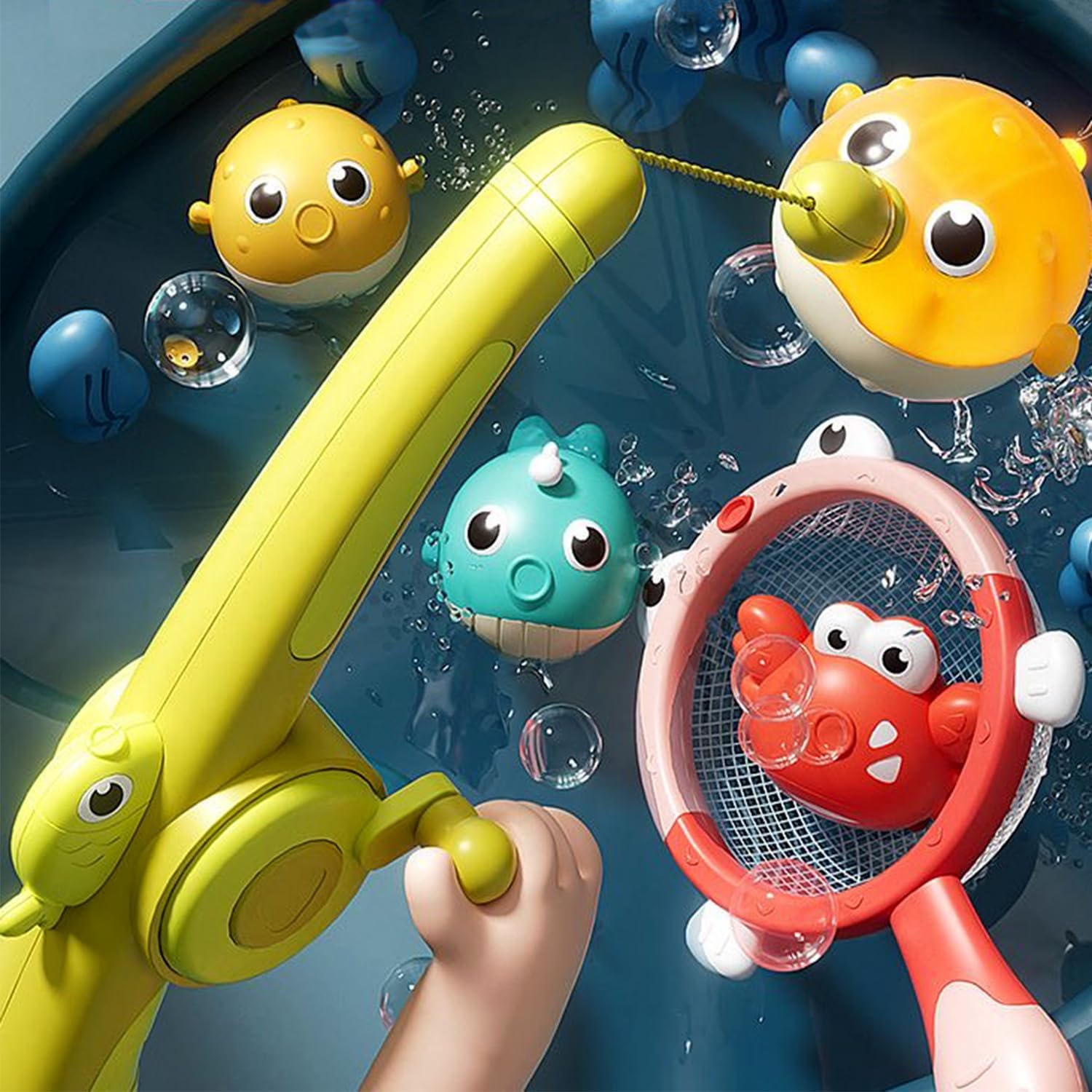 Bath Toy, Educational Toy, For 1 Years, 2 Years, 3 Years, 4 Years, 5 Years, Fishing, Games, Fishing Games, Pools, Magnetic Fishing, Fishing, Play, Boys, Girls, Birthday Gift (Luminous)