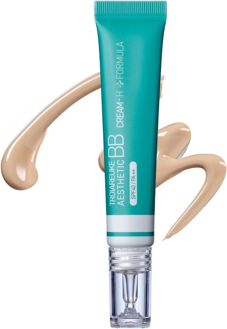 (Official) TROIAREUKE ESSENTIC BB CREAM H FORMULA / SILKY FORMULA NATURAL SHINY BEVY CREAM Sunscreen Tone Up Makeup Foundation (0.5 fl oz (15 ml) SPF40/PA++