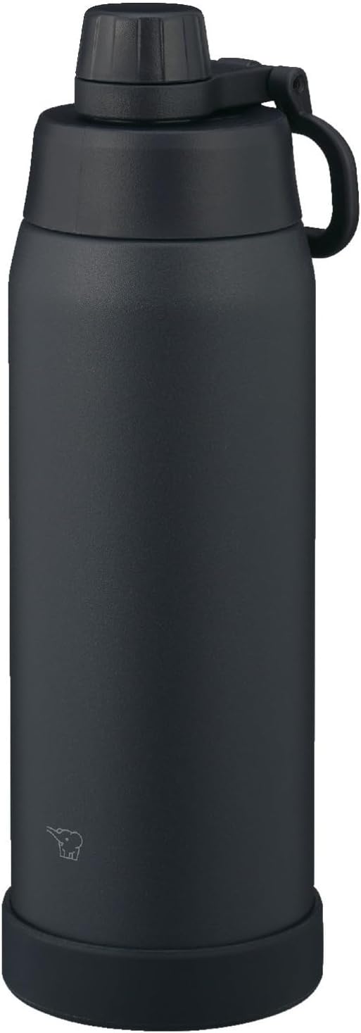 Zojirushi SD-KA100-BM Water Bottle, 0.3 gal (1.0 L) (Fast Hydration), Dishwasher Safe, Seamless Stopper, Only 3 Wash Points, Includes Handle, Cold Insulation, Cool Bottle, Charcoal Black