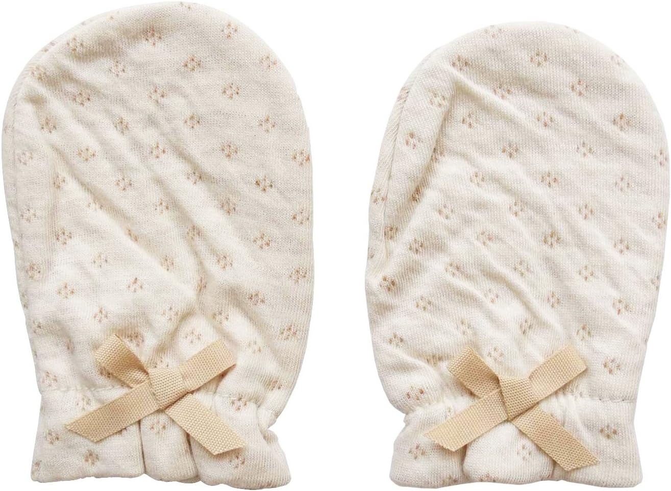 Organic Cotton Baby Mittens, Made in Japan, Braun