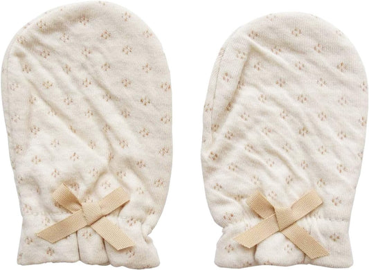 Organic Cotton Baby Mittens, Made in Japan, Braun