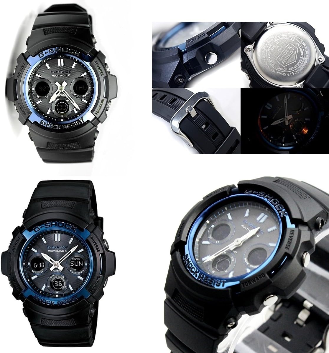 Self-Defense Force Police Officer Entrance Celebration Public Servant G-SHOCK 20 ATM Water Resistant Radio Solar Digiana Plastic Belt Watch for Men (AWG-M100A-1A, AWG-M100B-1A, AWG-M100MR-4A)