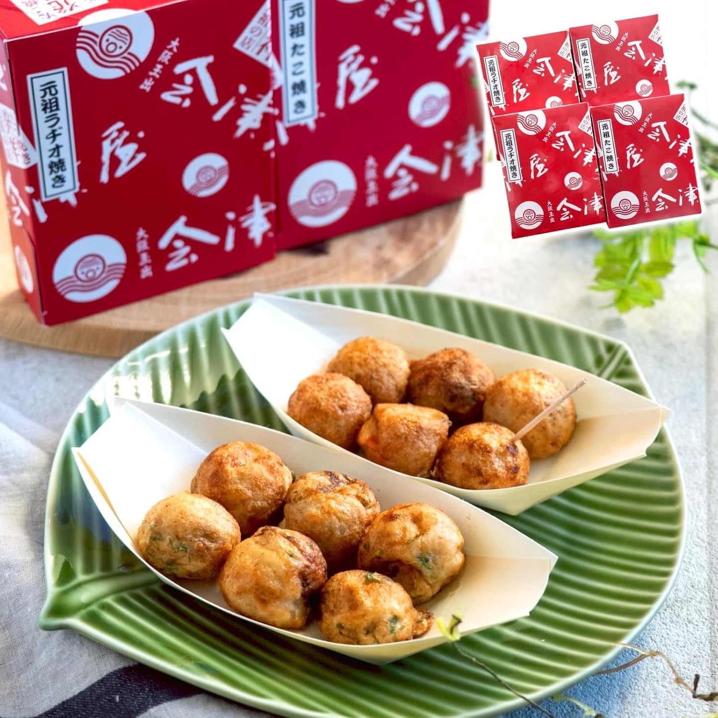 Aizuya, The Original Takoyaki DX Set, The Original Takoyaki Set of 48 (12 Pieces per Box x 4 Boxes) (Fast Frozen Product)