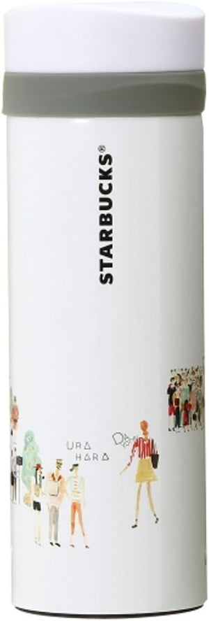 Starbucks Stainless Steel Bottle, Embossed, Updated Design, Tokyo, Kanto, Tokyo, Raymanon, Hachiko, Local Limited, Japan Exclusive, White, Ash, Gray, Tumbler, My Bottle, Water Bottle, 12 oz / 355 ml