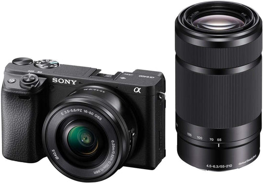 Sony ILCE-6400Y B Alpha 6400 Mirrorless SLR Digital Camera, Double Zoom Lens Kit (Included Lens: SELP1650 + SEL55210), APS-C, Black