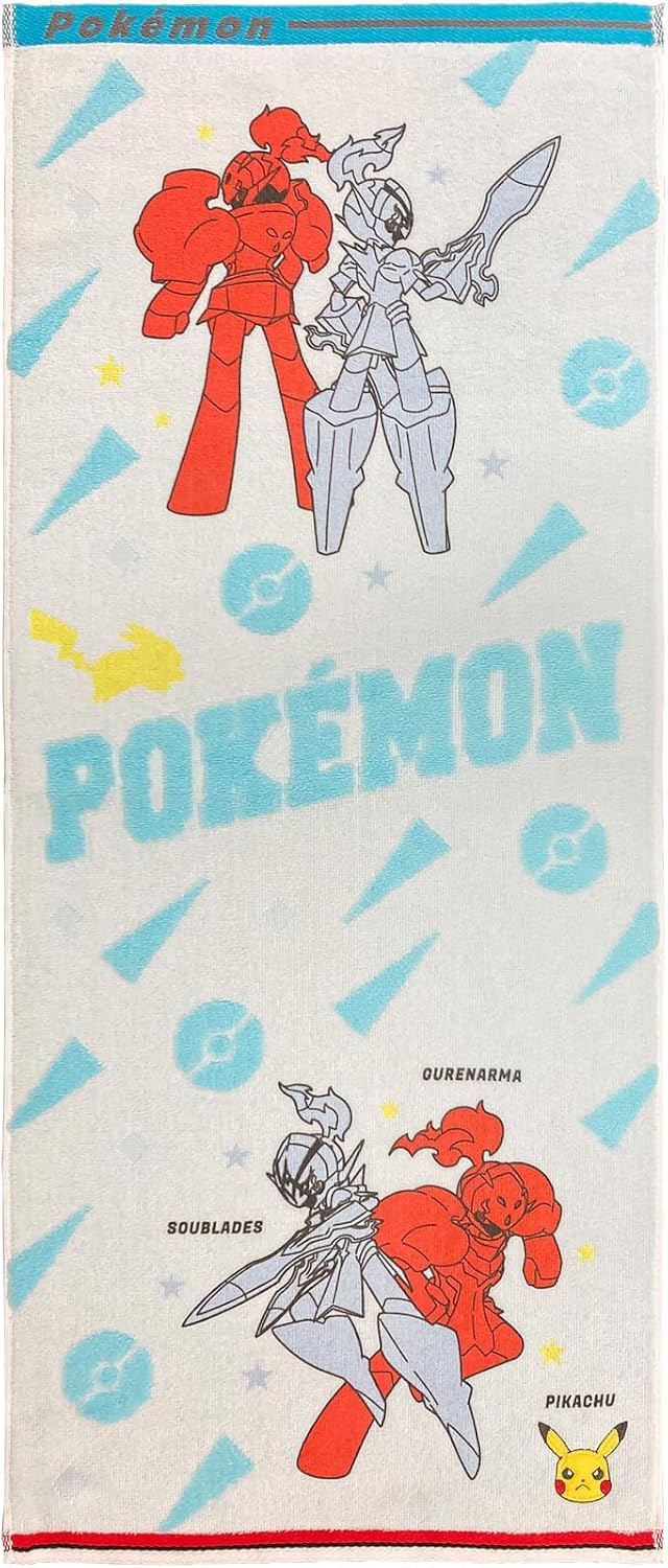 Hayashi FO208100 Face Towel, Approx. 13.4 x 31.5 inches (34 x 80 cm), Pokemon, Soubreeze & Glenarma