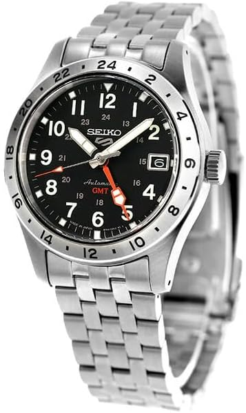 Seiko 5 Sports Field GMT Sports Style Automatic Men's Watch SBSC011, Black, Bracelet Type
