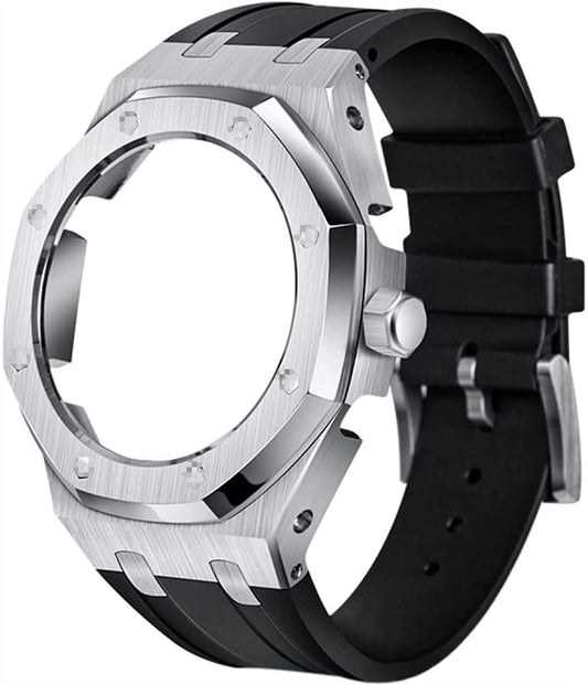 [Casiroyal] ga2100 Custom Parts 3rd / 4th Generation Metal Watch Replacement Custom Metal Band Bezel Cover for GA-2100 2110 (Case with 8 Screws)