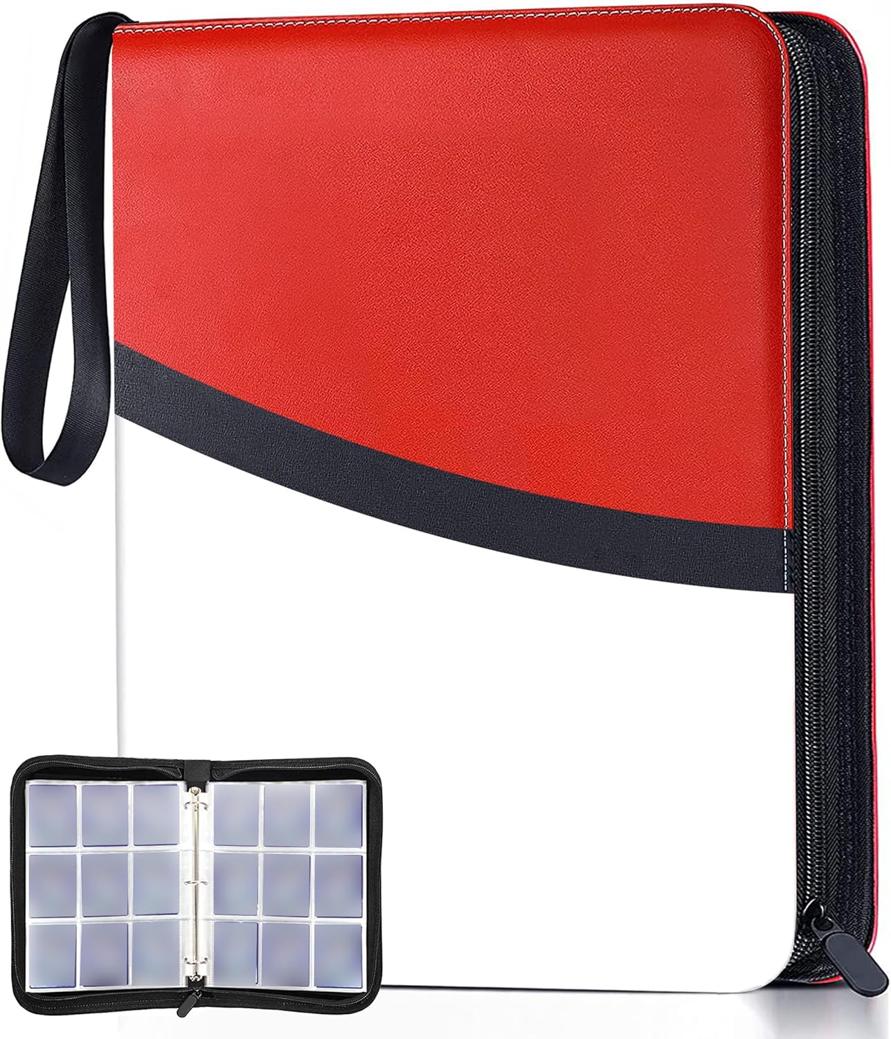 Cyoua Trading Card File, Holds 900 Card Files, 9 Pockets, PU Leather, Trading Cards, File Cards, Binder, Case, Storage, Pokémon Cards, Large Capacity, Cute, Waterproof, Corrosion Resistant, Abrasion