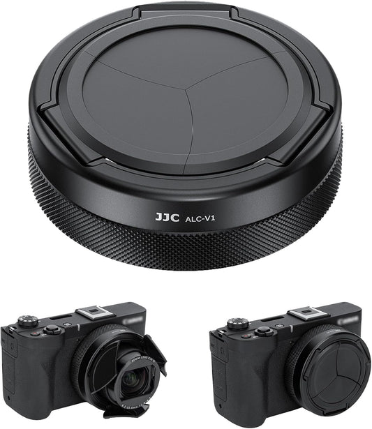 JJC Auto Open and Close Lens Cap for Canon PowerShot V1 PSV1 Cameras, Auto Lens Cap, Lens Protection, Canon Vlog Camera, Lens Cover, Dustproof, Scratch-Resistant, Convenient to Carry