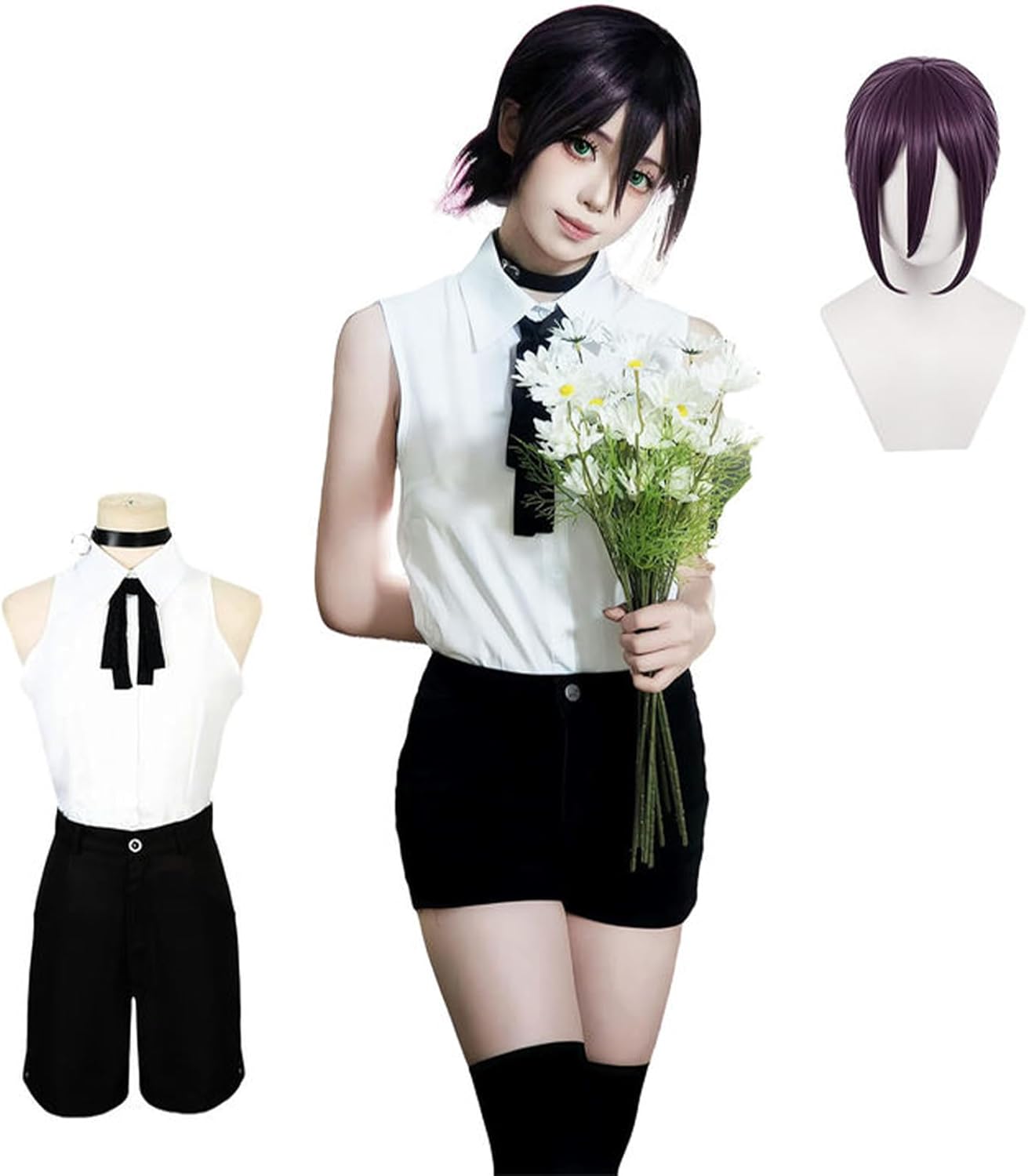 【Nouto】Denzi Cosplay Costume, Rez Cosplay, Makima, Akiko Hayakawa, Power, Kobune Toyama, Himeno, Misato Mitaka, Quanxi, Angel of Evil Cosplay Suit, Casual Clothes, Anime, Halloween, School Festival