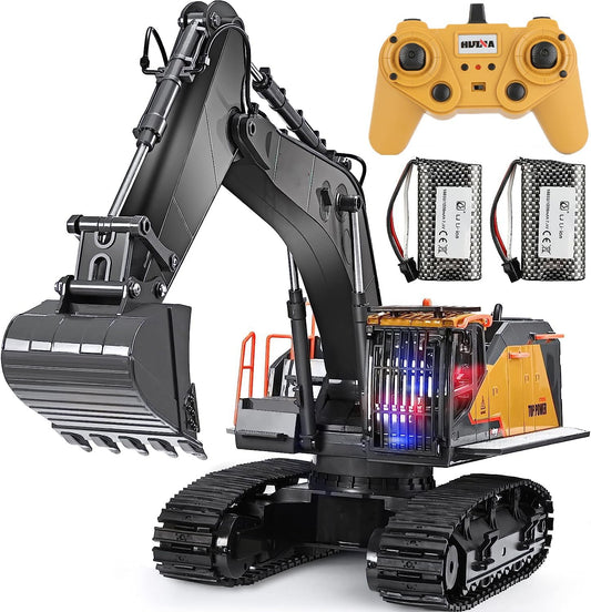Excavator Radio Control Super Alloy Enhanced Version Excavator Multi-function Construction Vehicle Power Shovel Radio Control 22CH 2.4GHz Wireless 360/680 Degree Rotation 1:14 RC Shovel Bed Sandbox