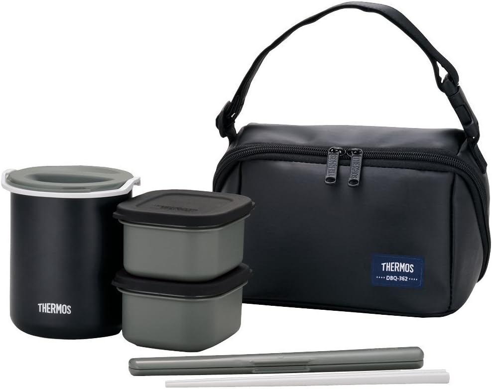Thermos Heat Insulated Lunchbox ~0.14L Matte Black DBQ-362 MTBK