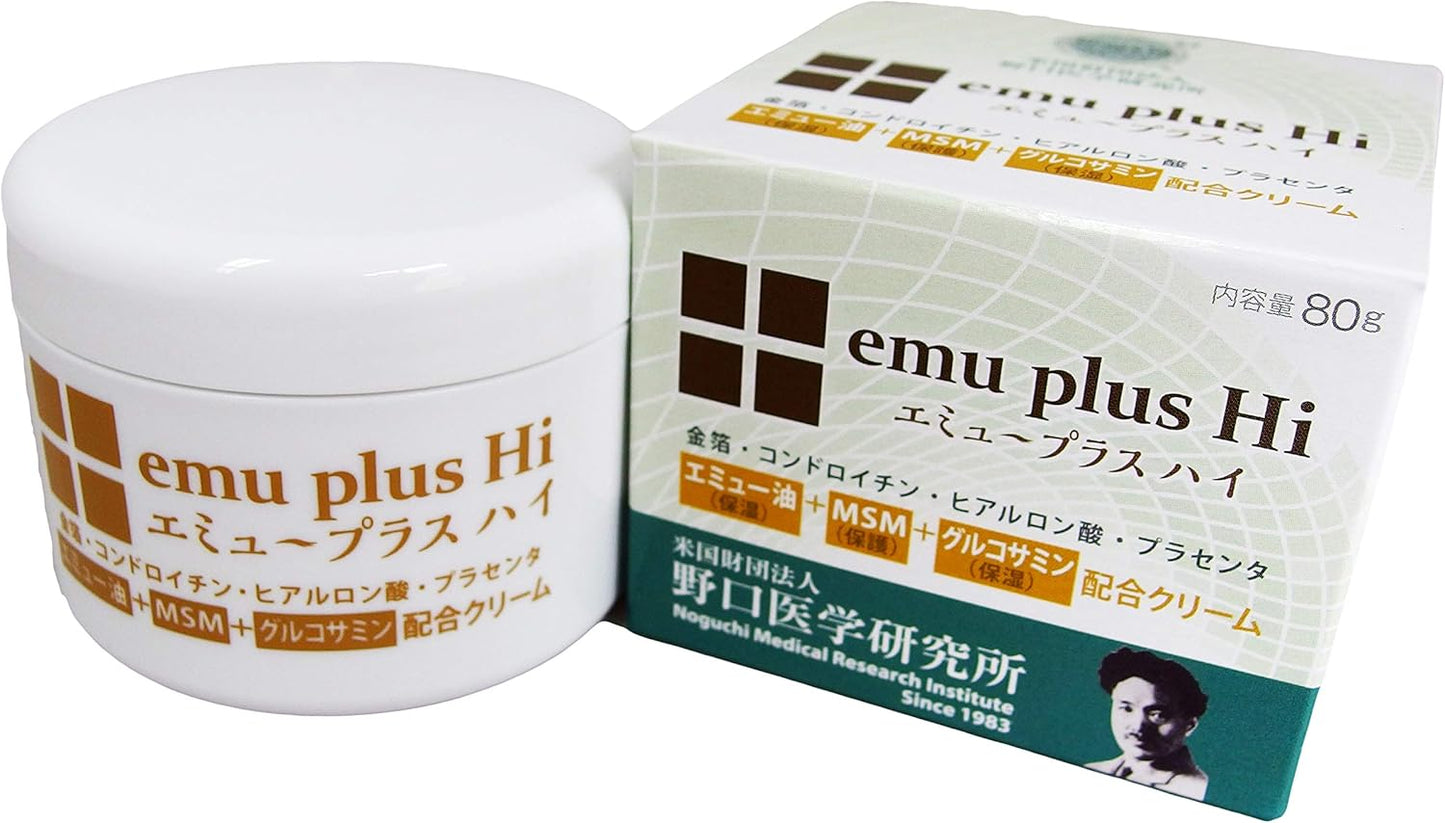 Noguchi Medical Laboratories Emu Plus Hi (Bottle Type), Emu Oil Infused Cream, MSM, Glucosamine, Chondroitin, Hyaluronic Acid Blend, Emu Plus High