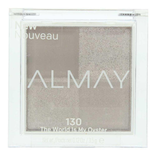Almay - Paleta de sombra de ojos, maquillaje de ojos de larga duración, sombra de ojos de un solo tono en acabado mate, metálico, satinado y brillante, hipoalergénica, 130 El mundo es mi ostra, 0.1 Oz