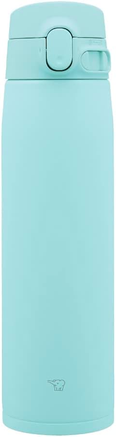 Zojirushi SM-VA72-AM Water Bottle, Seamless Stopper, Large Capacity, 24.4 fl oz (720 ml), One-touch Stainless Mug, Mint Blue, Integrated Lid and Seal, Easy to Clean, Only 3 Parts to Wash