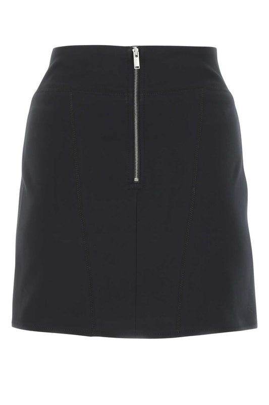 Dion Lee ディオンリーブラックストレッチコットンブレンドミニスカート - Image 1