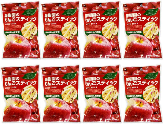 Orchardine (8 Bags) BY3 Apple Stick Fuji 8 Bags, 0.7 oz (20 g) x 8, Aomori Fuji Sweets, Snacks, Low Calories, Low Temperature Vacuum Fry Method, Mail Bin YP