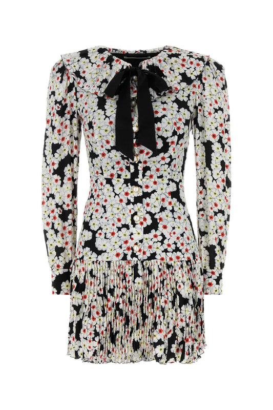 Alessandra Rich アレッサンドラリッチプリントシルクミニドレス - Image 1