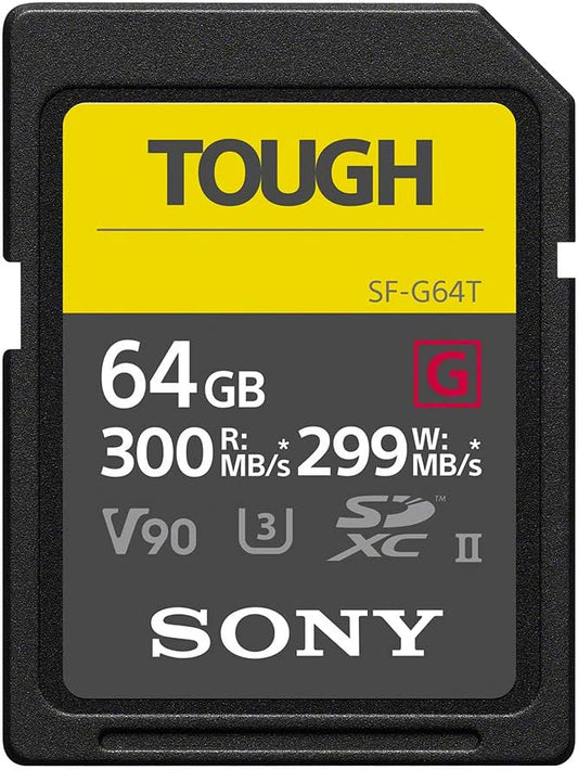 Sony SDXC Memory Card, 64 GB, Class 10, UHS-II Compatible, SF-G64T