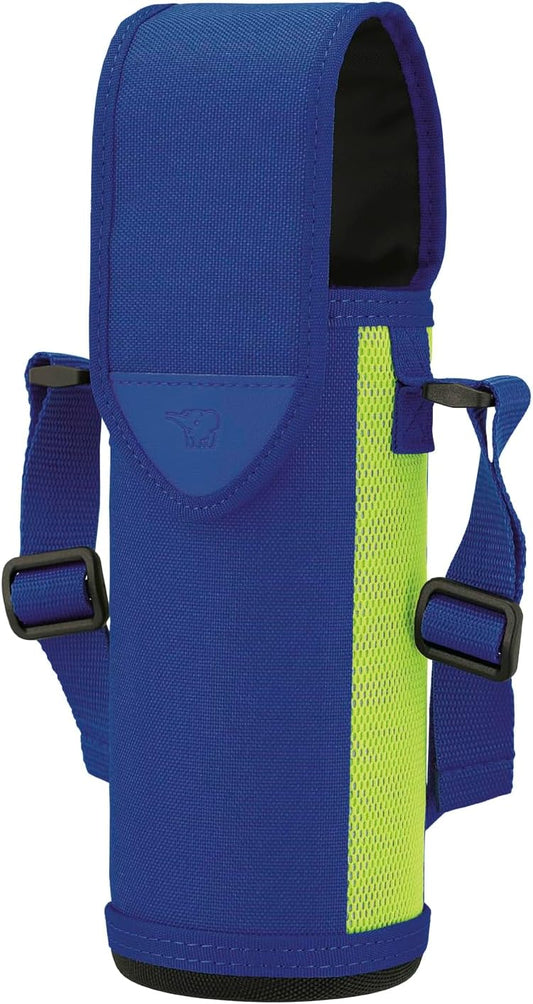 Zojirushi Mahobin MC-DA02-AG Water Bottle Cover, 16.2 fl oz (480 ml), Shoulder Strap, Machine Washable, Name Tag, Stainless Steel Bottle Cover, Lime Blue