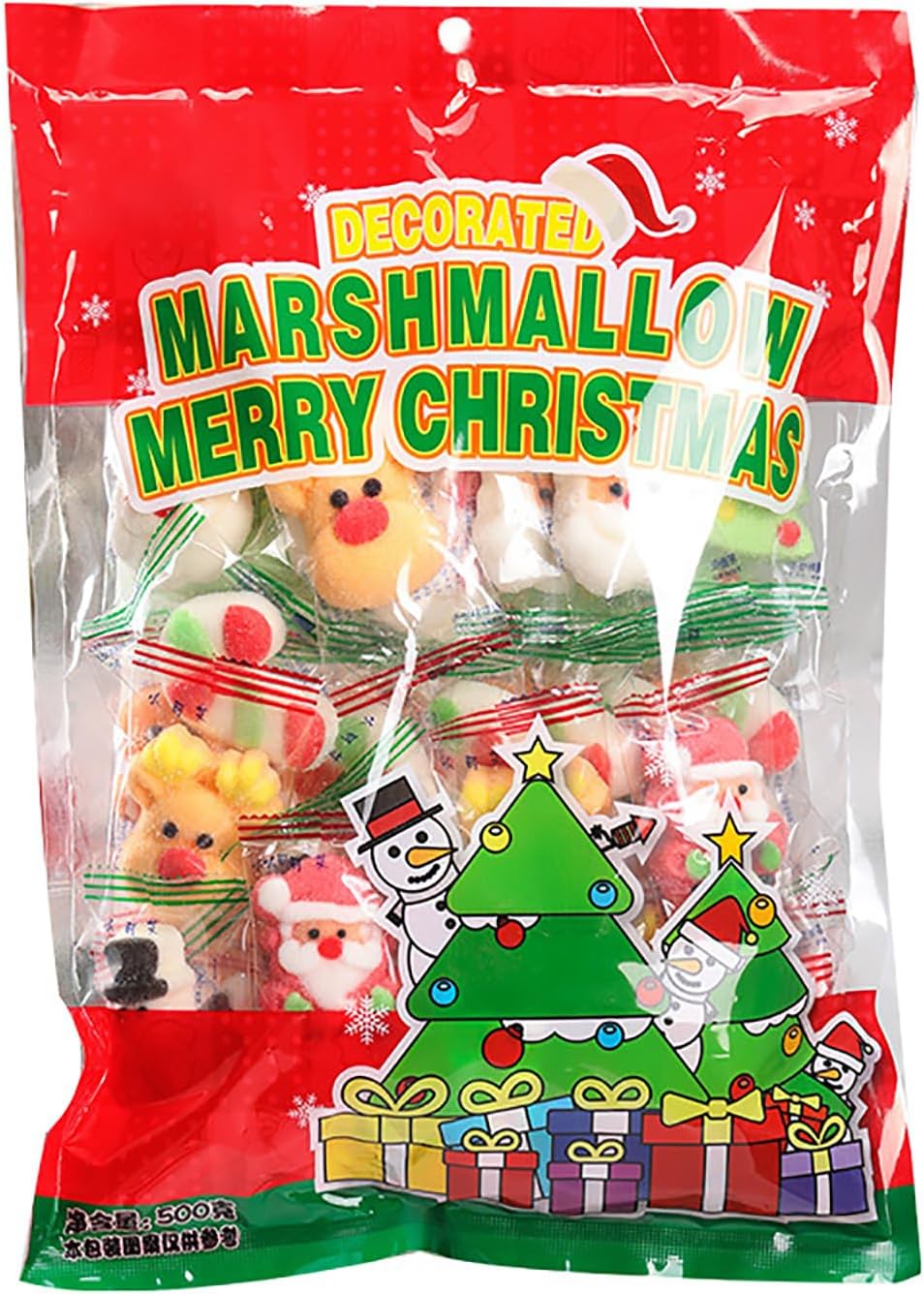 Christmas Candy Assortment Marshmallow 8 Varieties Set of About 35 Pieces Candy Assortment Party Favors Gift - Gummy Individually Wrapped Commercial Use Bulk Popular Christmas Present Children Gift