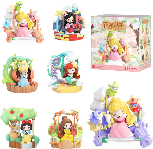 52TOYS DISNEY PRINCESS D-baby Series-Floral Swing Blind Box Collectible Figure Painted Toy Toy for Disney Anime Fans Kids Collectors Birthday Christmas Gift (1 Piece)