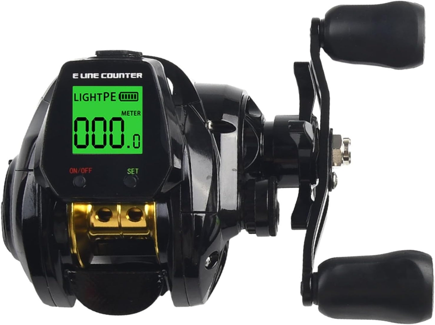 Digital Display Bait Reel 7.2:1 Gear Ratio, Fishing Reel, Bite Alarm Function, Depth Counter, 10 Adjustable Magnetic Brakes, Left/Right Winding, USB Rechargeable, Aluminum Alloy, Maximum Drag Force
