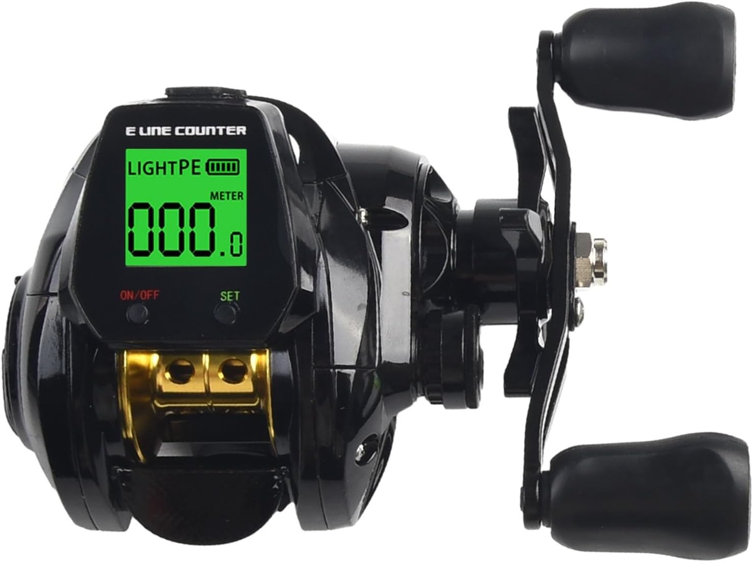Digital Display Bait Reel 7.2:1 Gear Ratio, Fishing Reel, Bite Alarm Function, Depth Counter, 10 Adjustable Magnetic Brakes, Left/Right Winding, USB Rechargeable, Aluminum Alloy, Maximum Drag Force