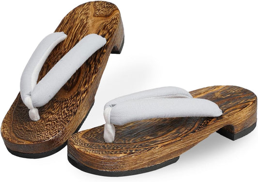 Amemari Geta Clogs, Women's Yukata, Summer, Cotton Linen, Plain Thong, F-Size, Yukata Clogs, For Adults, Paulownia Clogs, For Women, No Pain, Thick Thong, Fluffy Thong, Dull Color, Natural Right