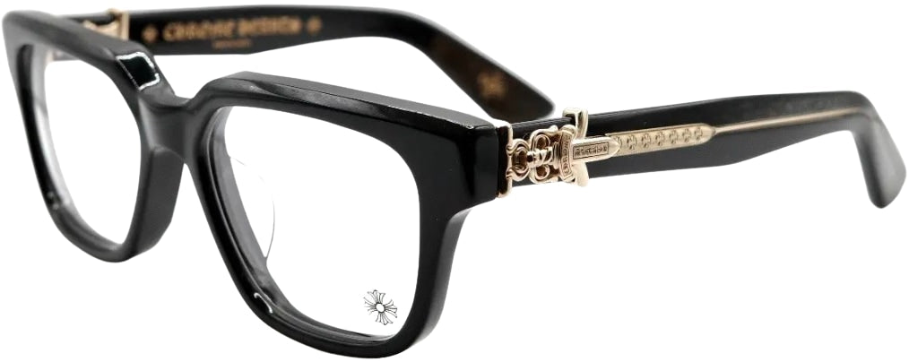 CHROME HEARTS 'VAGILLIONAIRE II' BLACK/GOLD 18K GLASSES