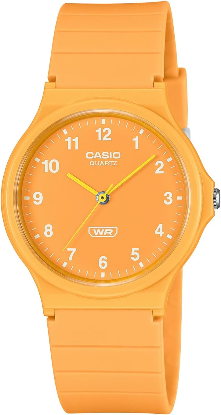 Casio Chippukashi Chippukashi MQ-24B Series Analog Wristwatch, Biomass Plastic Band, Unisex, Overseas Model, Orange Yellow MQ-24B-9B