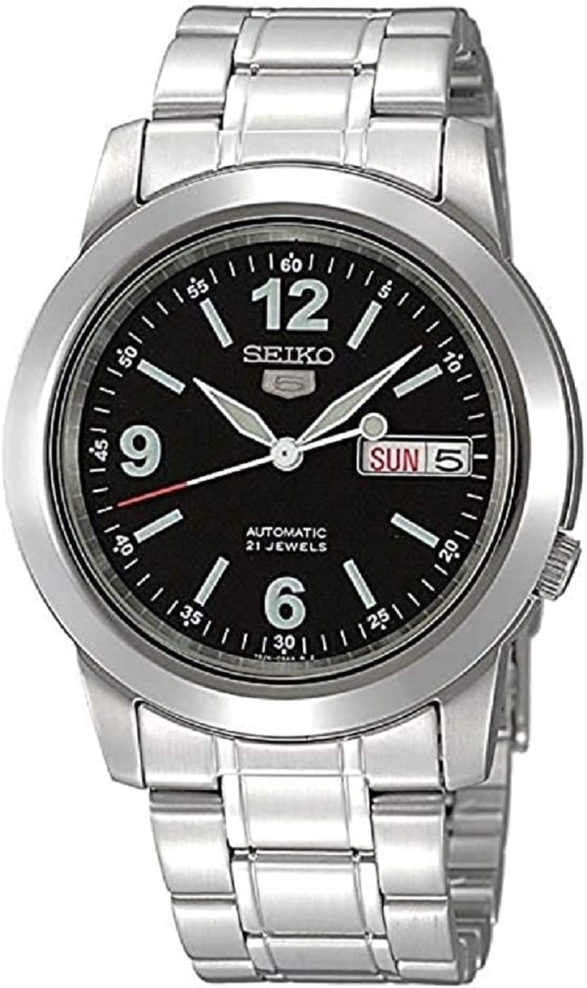 Seiko Five Seiko 5 SNKE63J1 Black x Silver Automatic Watch, Men's Watch, Made in Japan, Bracelet Type