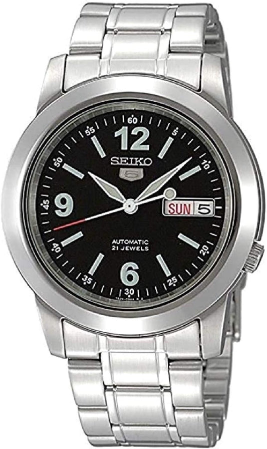 Seiko Five Seiko 5 SNKE63J1 Black x Silver Automatic Watch, Men's Watch, Made in Japan, Bracelet Type
