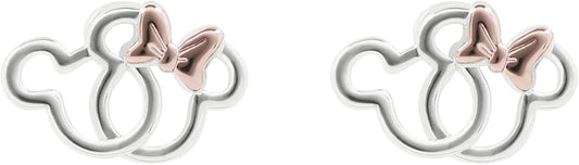 Mickey and Minnie Mouse Earrings Silver Plated One Size Silver Plated No Gem
