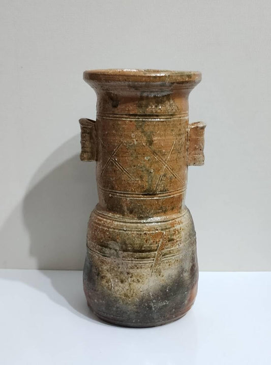 伊賀焼 香山 花器 伝統工芸品 茶道具 双耳花生