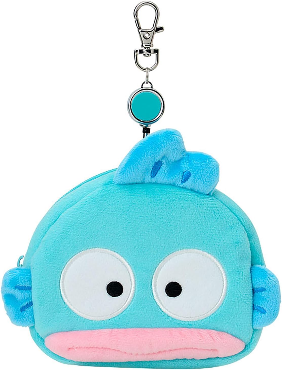 Sanrio (SANRIO) Face-shaped Pass Case & Pouch Cotton, PVC, Steel, Polyester ID Holder with Reel Small Item Storage Suitable for Ages 15 and Up