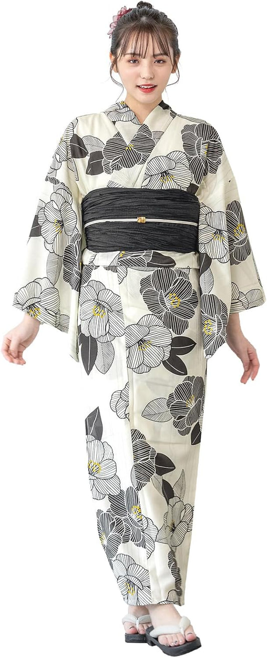 SOUBIEN Floro Women's Yukata 2-Piece Set (Yukata/Waistband)