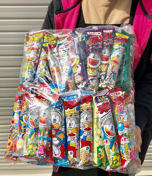 Umai-Bō Popular Assortment 10 Flavors x 10 Each 100 Piece Set Sugar Rusk Flavor, Takoyaki Flavor, Vegetable Salad Flavor, Cheese Flavor, Mentaiko Flavor, Shrimp Mayonnaise Flavor, Corn Pottage Flavor