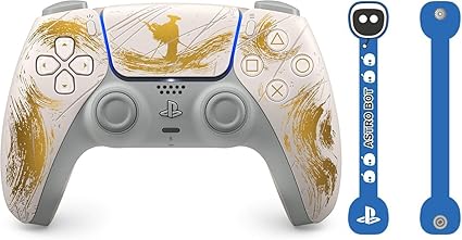 【純正品】DualSense ワイヤレスコントローラー "Ghost of Yōtei" ゴールド リミテッドエディション(CFI-ZCT1JZ7) 【Amazon.co.jp限定】 アストロボットデザイン コードホルダー 付