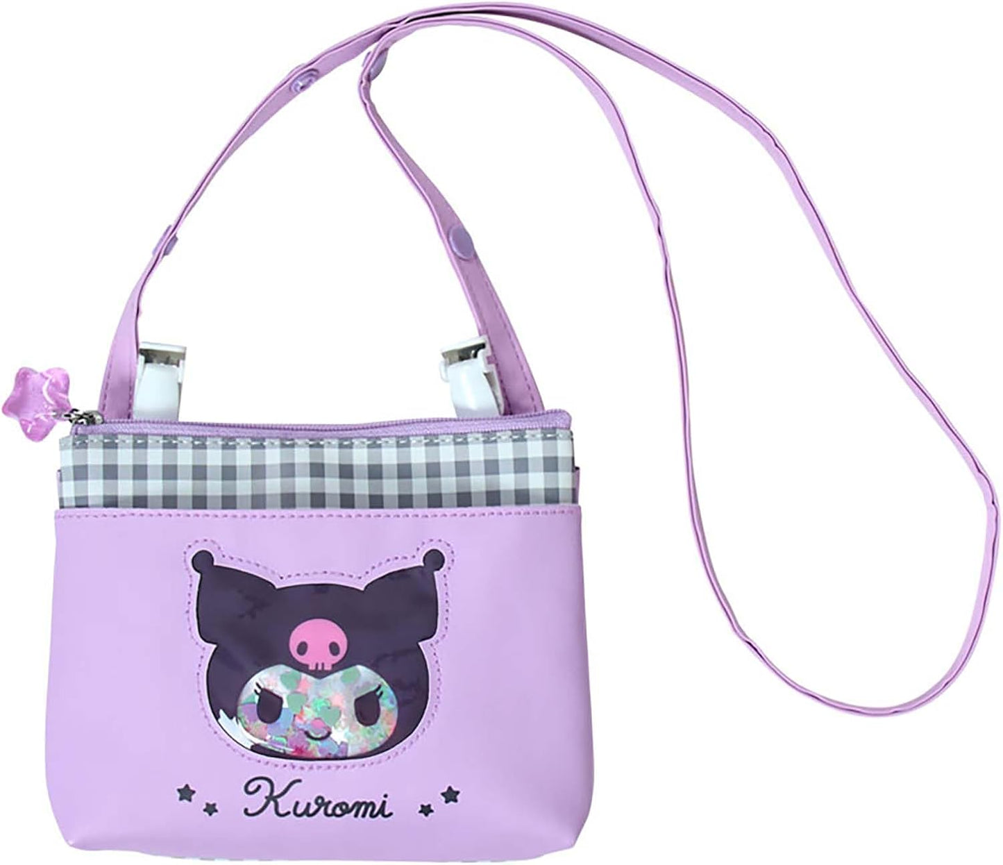 Sanrio Pocket Pouch with Shoulder Strap, Personal Accessories, Polyester, Approx. Width 5.5 x Depth 0.4 x Height 4.7 inches (14 x 1 x 12 cm), Interior Name Space, For Children