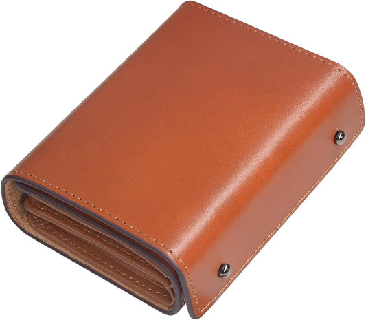 Modiko Men's Bifold Wallet, Tochigi Leather, Genuine Leather, Mini Wallet, Made in Japan, Large Capacity, Box-shaped, Coin Purse, Small, Compact, Left Handed, Right-Handed, Father's Day, Birthdays,
