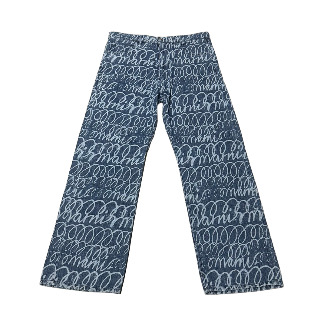 MARNI HANDWRITING PRINT STRAIGHT JEANS