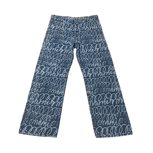 MARNI HANDWRITING PRINT STRAIGHT JEANS